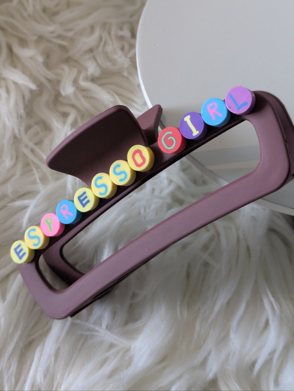 Espresso Girl Hair Clip Claw Style Handcrafted | NWT
